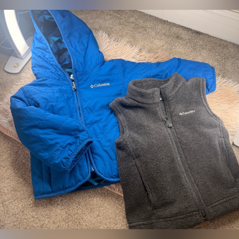 Columbia Blue Jacket and Charcoal Vest Combo